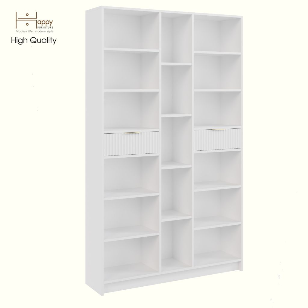 HAPPY FURNITURE , Kệ lưu trữ 2 ngăn kéo - NAMI, KSA_073 , 120cm x 30cm x 200cm DxRxC