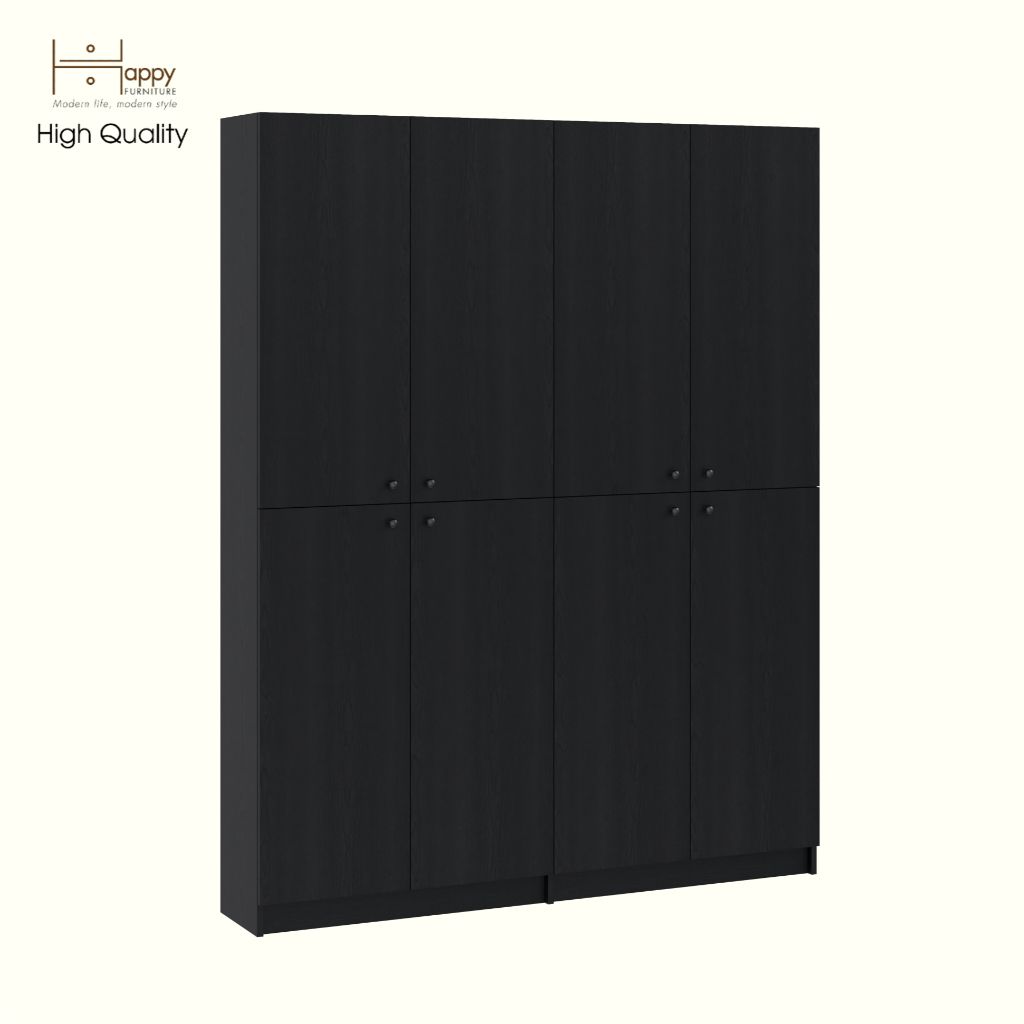 HAPPY FURNITURE , Kệ sách 6 tầng 8 cửa mở - CATY, KSA_079 , 160cm x 30cm x 202cm DxRxC
