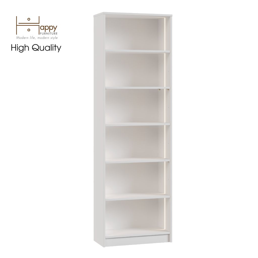 HAPPY FURNITURE , kệ sách 6 tầng tích hợp đèn LED - CATY , KSA_002_LED , 60cm x 28cm x 189cm