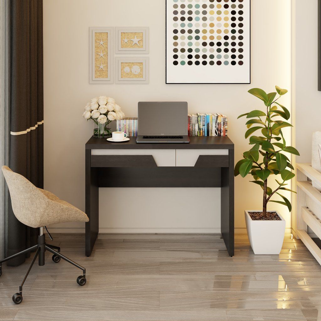 HAPPY FURNITURE , Bàn trang điểm 2 ngăn kéo - PONIX , BAN_066 , 100cm x 45cm x 75cm