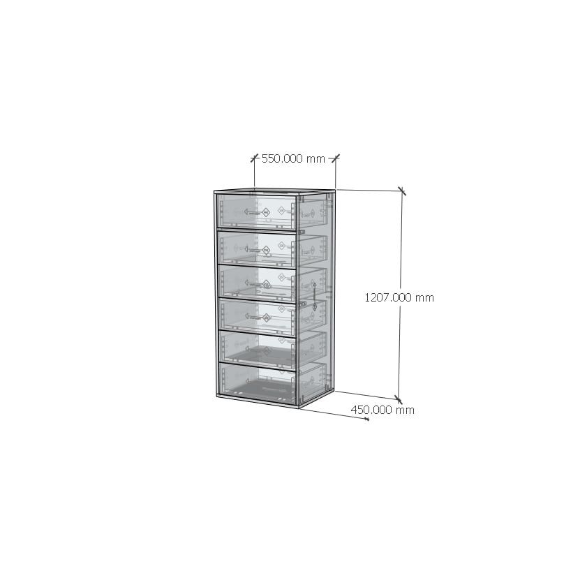 HAPPY FURNITURE , ZACY - Tủ lưu trữ 6 ngăn kéo , THK_217 , 55cm x 45cm x 121cm DxRxC, Sản phẩm phổ thông