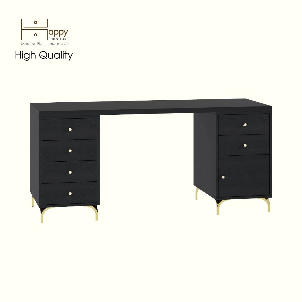 HAPPY FURNITURE ,Bàn làm việc 1 cửa mở 6 ngăn kéo - HAPPI, BAN_138 BAN_139 , 59cm x 75cm RxC