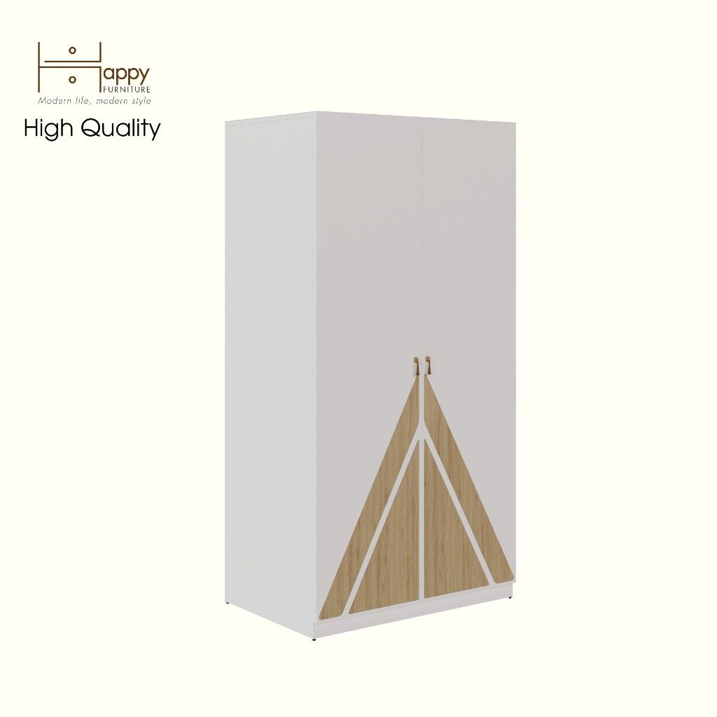 HAPPY FURNITURE , Tủ quần áo 2 cửa mở - CHARIS , TCM_121 , 90cm x 59cm x 176cm