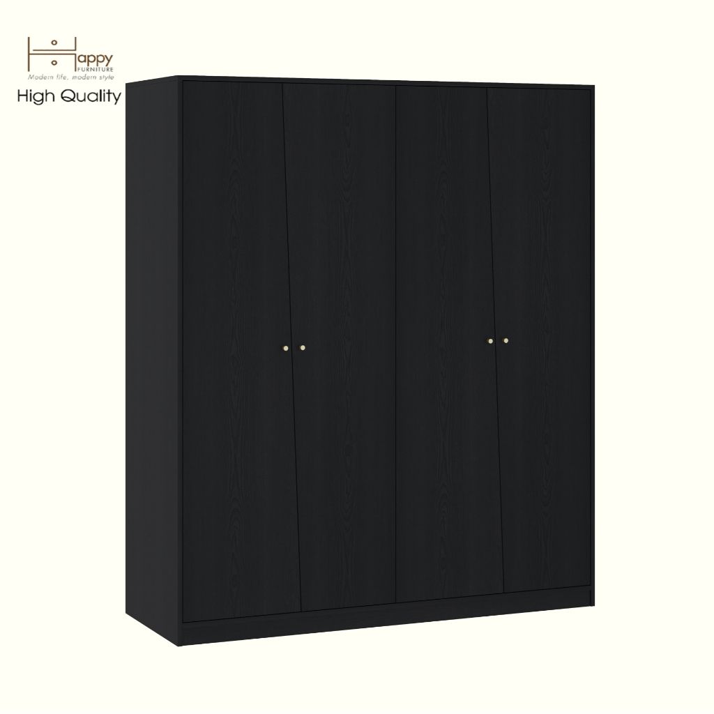 HAPPY FURNITURE , Tủ quần áo 4 cửa mở - DALEY ,TCM_281 , 160cm x 58cm x 190cm DxRxC