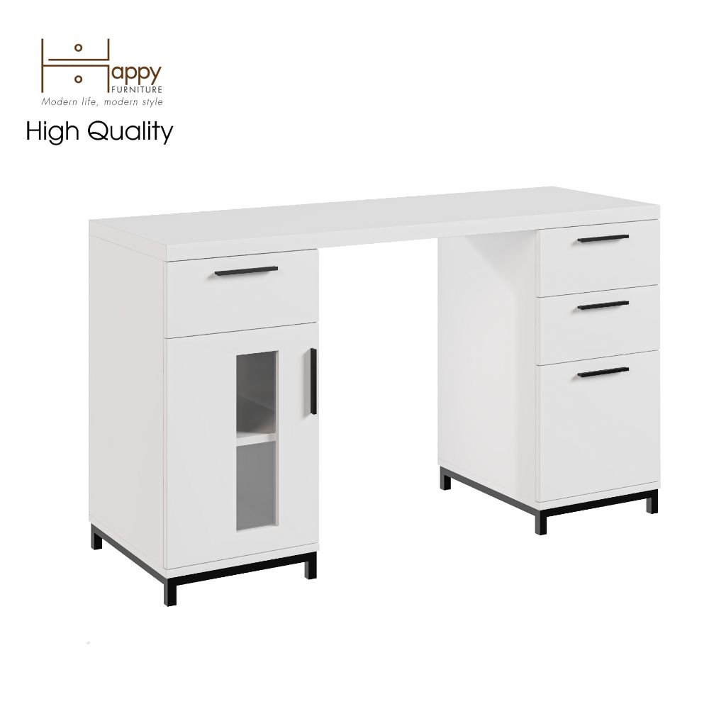 HAPPY FURNITURE , Bàn trang điểm chân sắt - LOUIS , BAN_036 , 130cm x 45cm x 75cm