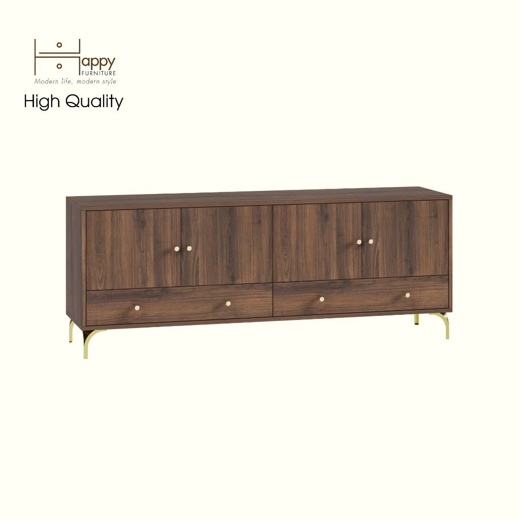 HAPPY FURNITURE , Kệ TV 4 cửa mở 2 ngăn kéo - HAPPI, KTV_081 , 160cm x 40cm x 62cm DxRxC