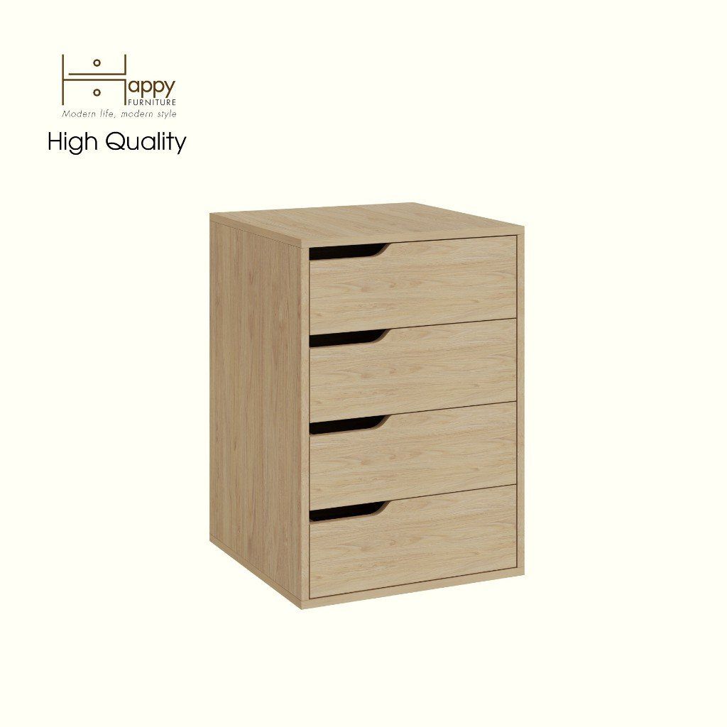 HAPPY FURNITURE , Tủ lưu trữ 4 ngăn kéo - ASO, THK_299 , 50cm x 50cm x 72cm DxRxC