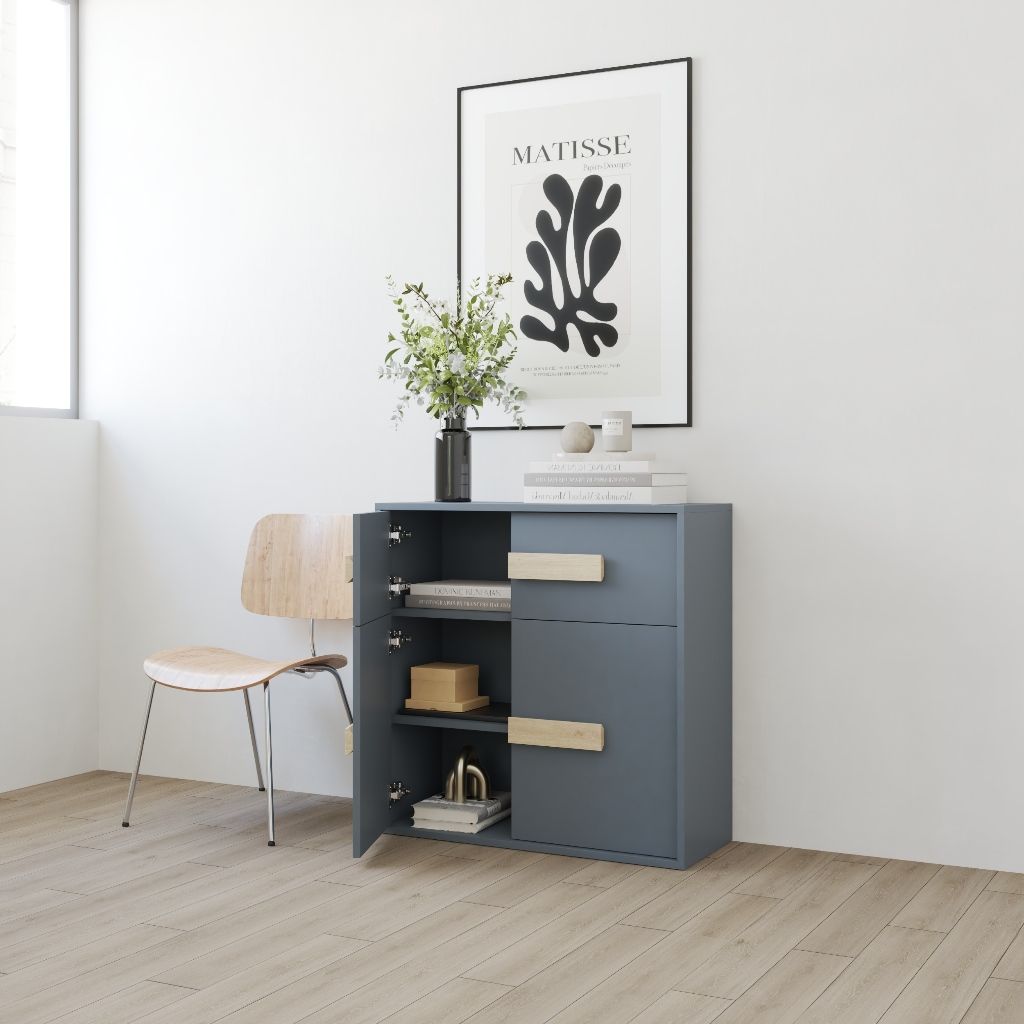 HAPPY FURNITURE , Tủ lưu trữ 4 cửa mở - SPACE, TCM_237 , 80cm x 32cm x 80cm DxRxC