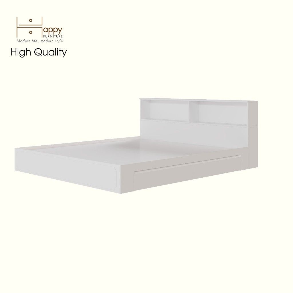 HAPPY FURNITURE , Giường ngủ 2 ngăn kéo - NERIS , GNG_138 GNG_139 GNG_140 GNG_141 , 222cm x 26cm
