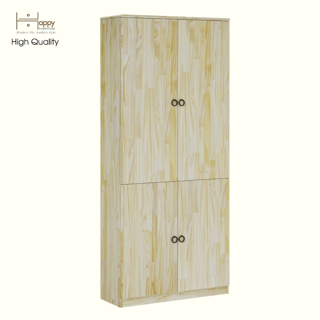 HAPPY FURNITURE , Gỗ tự nhiên , Kệ sách 4 cánh mở - YANNA , KSA_061 , 80cm x 30cm x 180cm
