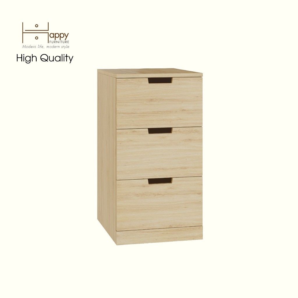 HAPPY FURNITURE , Tủ đựng đồ 3 ngăn kéo - SCANDINA , THK_102 , 40cm x 47cm x 76cm