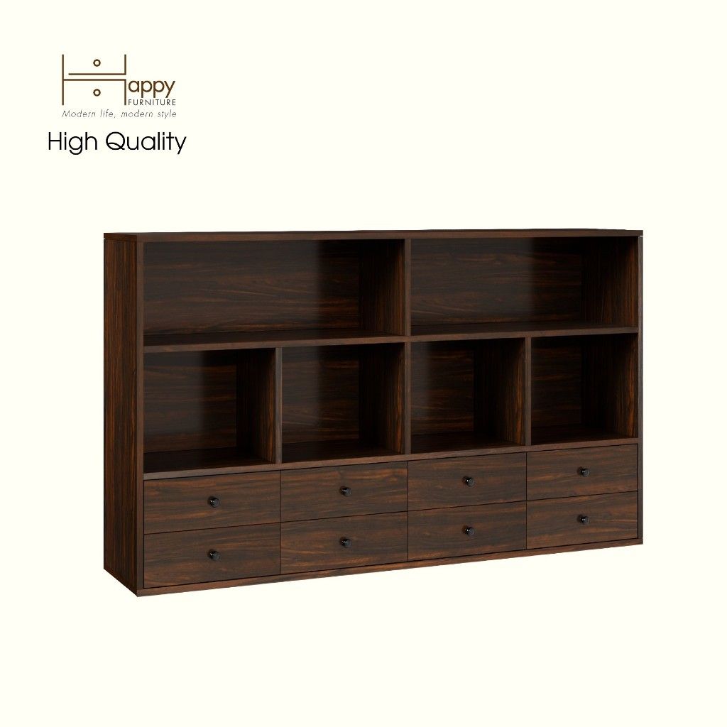 HAPPY FURNITURE , ZACY - Kệ lưu trữ 8 ngăn kéo , THK_220 , 150cm x 32cm x 90cm DxRxC, Sản phẩm phổ thông