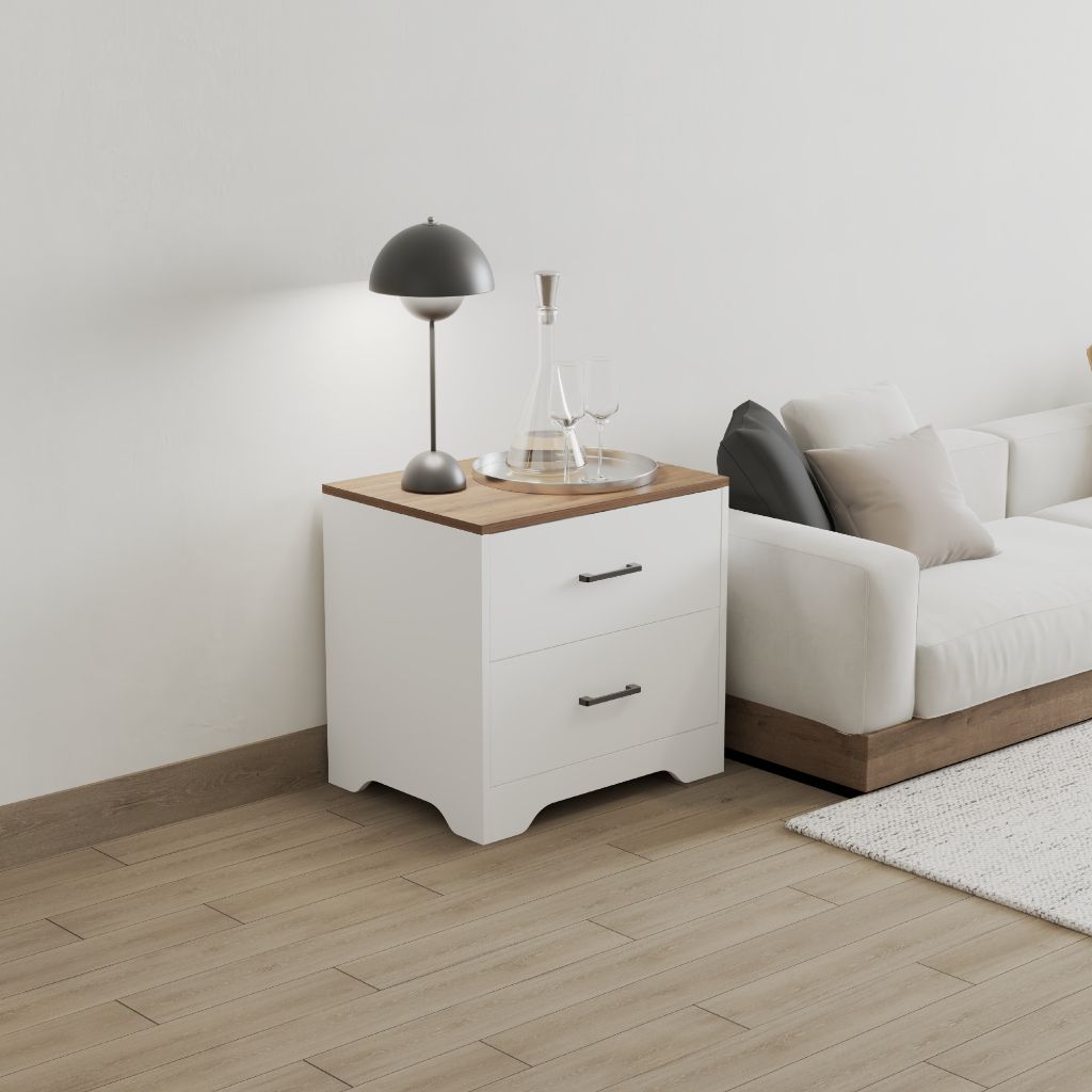 HAPPY FURNITURE , Tủ lưu trữ 2 ngăn kéo - SAFA , THK_327 , 60cm x 45cm x 57cm DxRxC