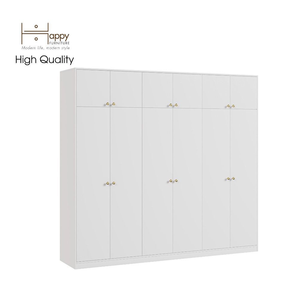 HAPPY FURNITURE , Tủ quần áo 2 ngăn kéo cỡ lớn - ELEGANT , TCM_043 , 240cm x 54cm x 220cm