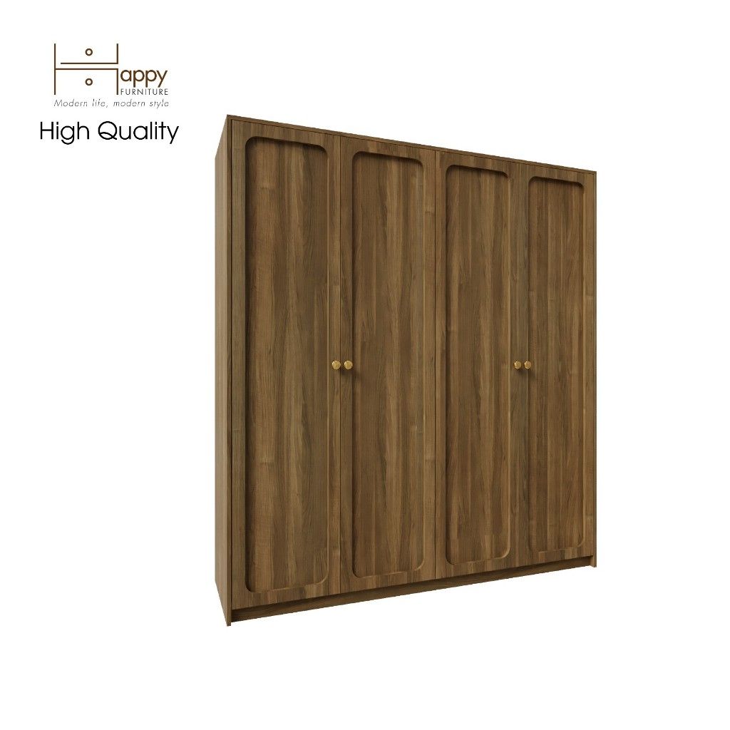 HAPPY FURNITURE , Tủ quần áo 4 cửa mở - ELEGANT , TCM_083 , 180cm x 54cm x 200cm