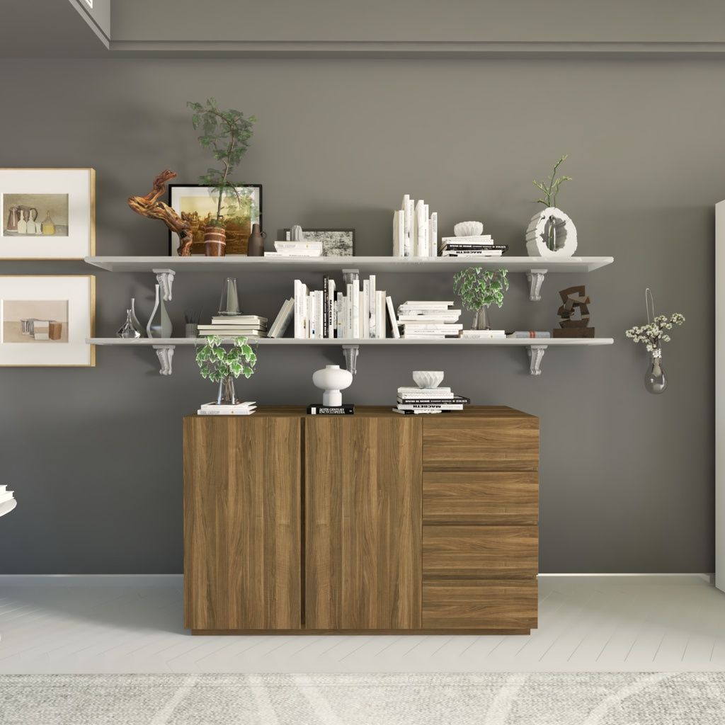 HAPPY FURNITURE , Tủ đựng đồ nhiều ngăn - MACRO , TCM_015 , 150cm x 42cm x 95cm