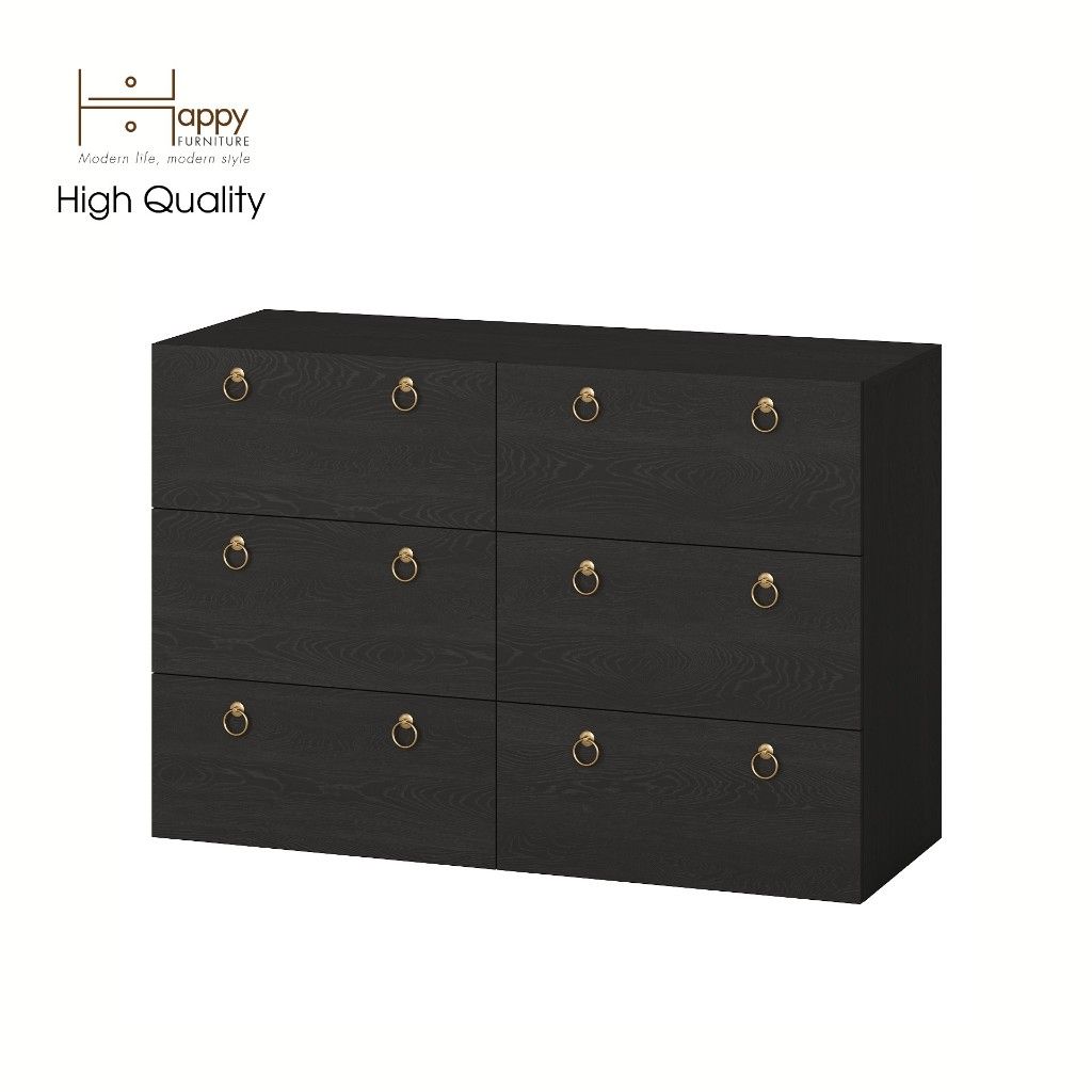 HAPPY FURNITURE , Tủ đựng đồ 6 ngăn kéo - WESLEY , THK_044 , 120cm x 45cm x 80cm