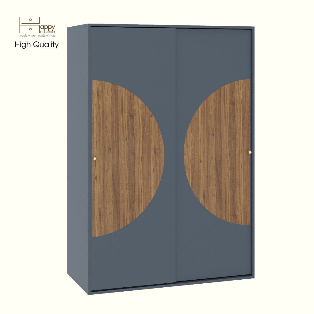 HAPPY FURNITURE , Tủ quần áo 2 cánh lùa - BANA , TCL_029 , 120cm x 59cm x 176cm