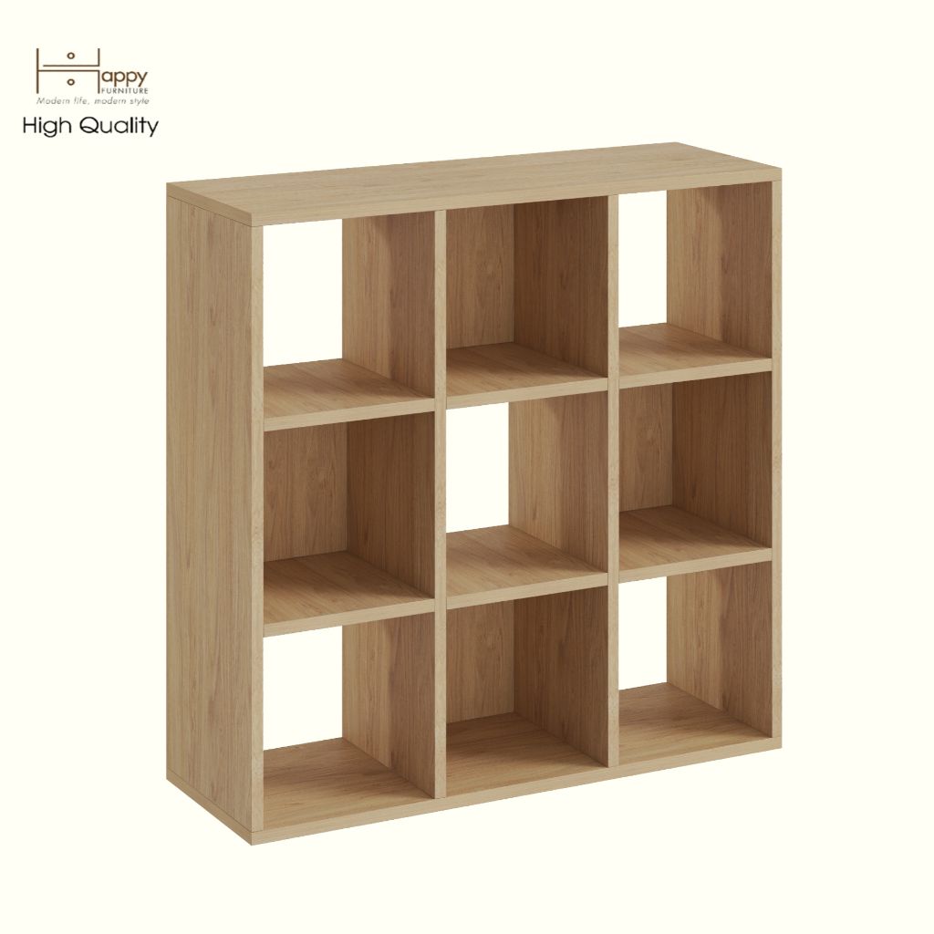 HAPPY FURNITURE , Kệ sách 9 ngăn - CHANN, KSA_112 , 80cm x 28cm x 80cm DxRxC