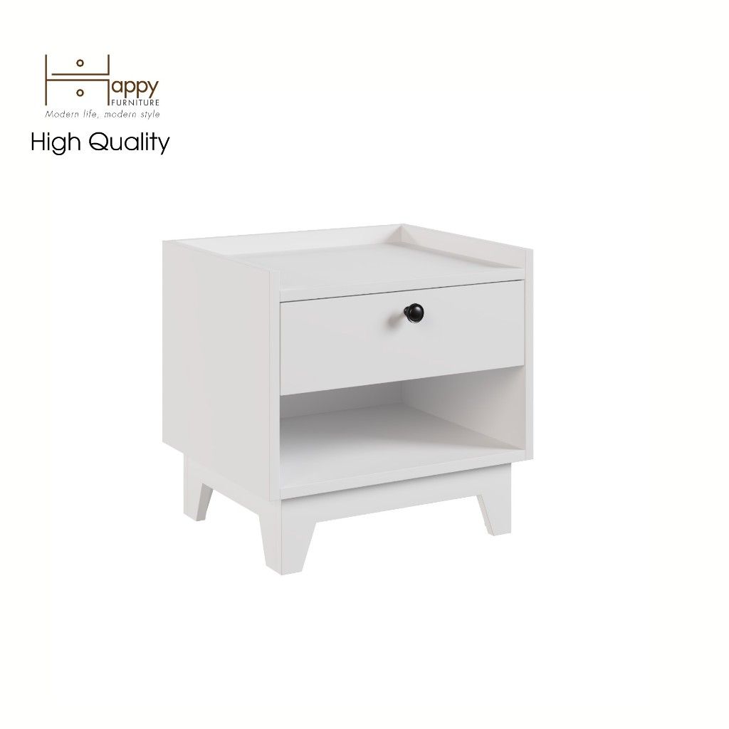 HAPPY FURNITURE , Táp đầu giường 1 ngăn kéo - KINA , THK_070 , 48cm x 40cm x 46cm