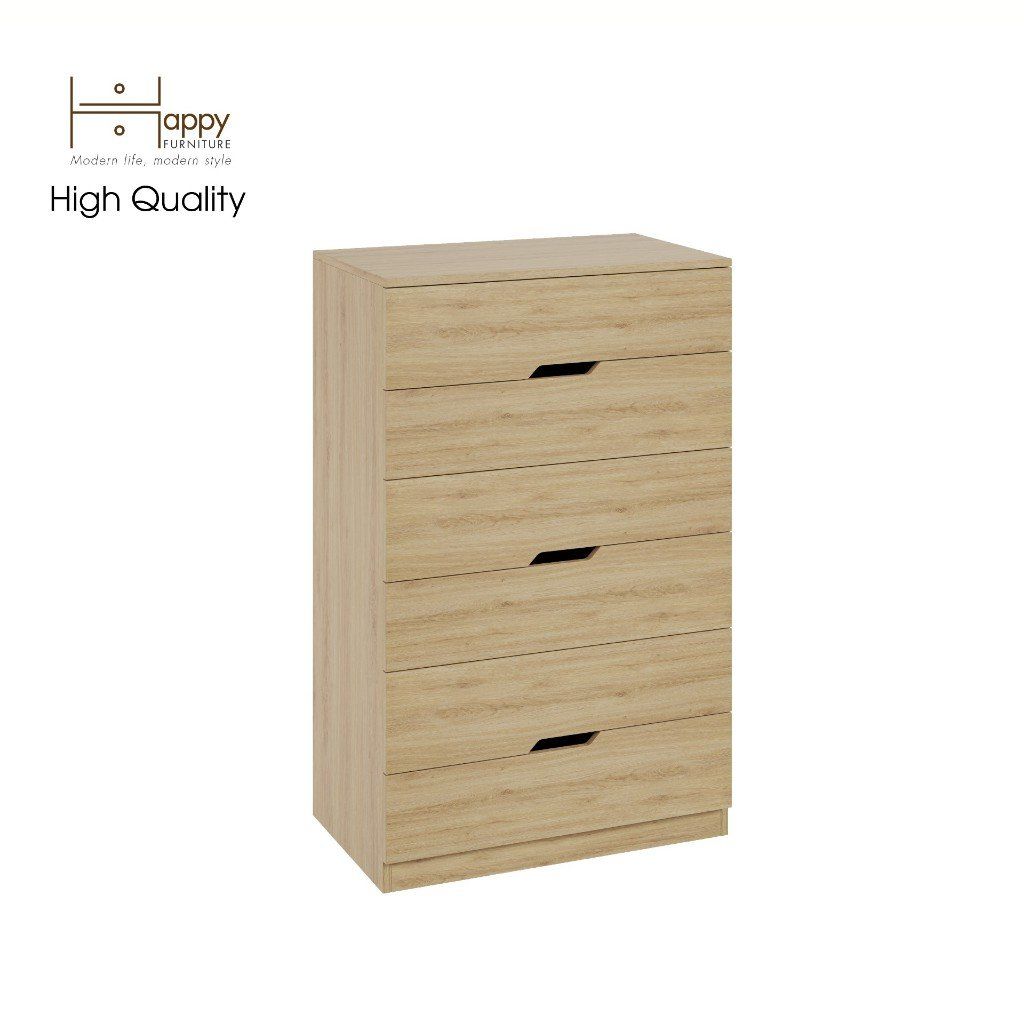 HAPPY FURNITURE , Tủ đựng đồ 6 ngăn kéo - DASH , THK_054 , 76cm x 46cm x 120cm