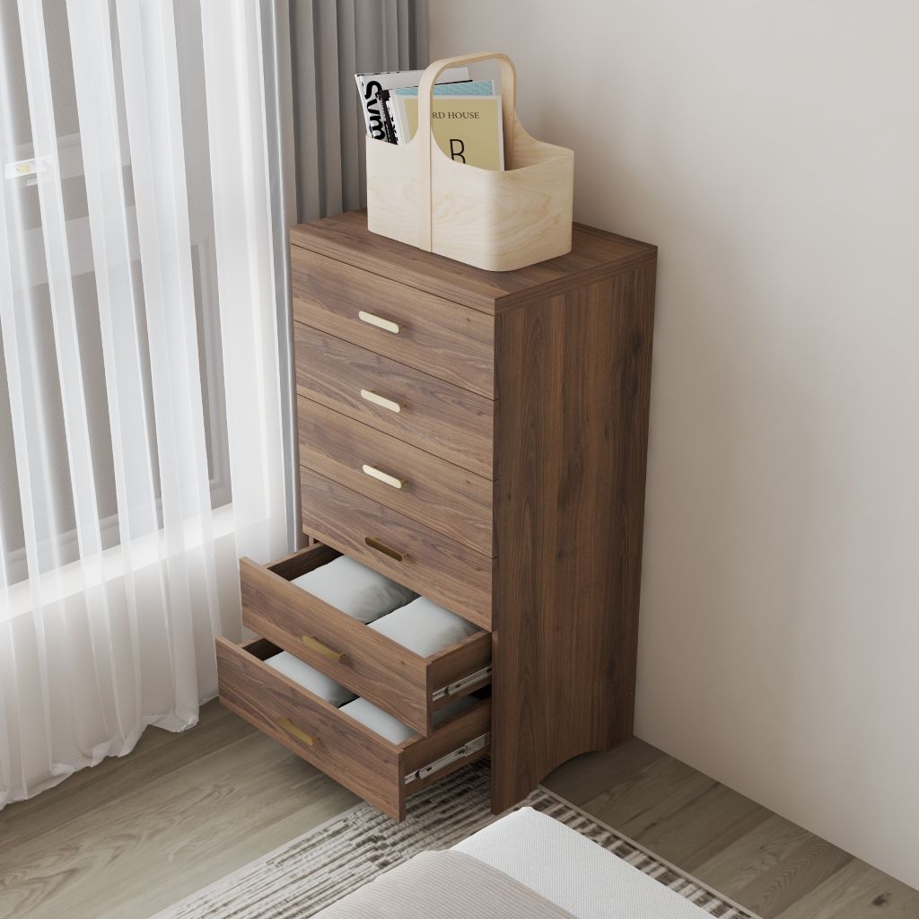 HAPPY FURNITURE , Tủ lưu trữ 6 ngăn kéo - CHEVY, THK_264 , 60cm x 45cm x 115cm DxRxC