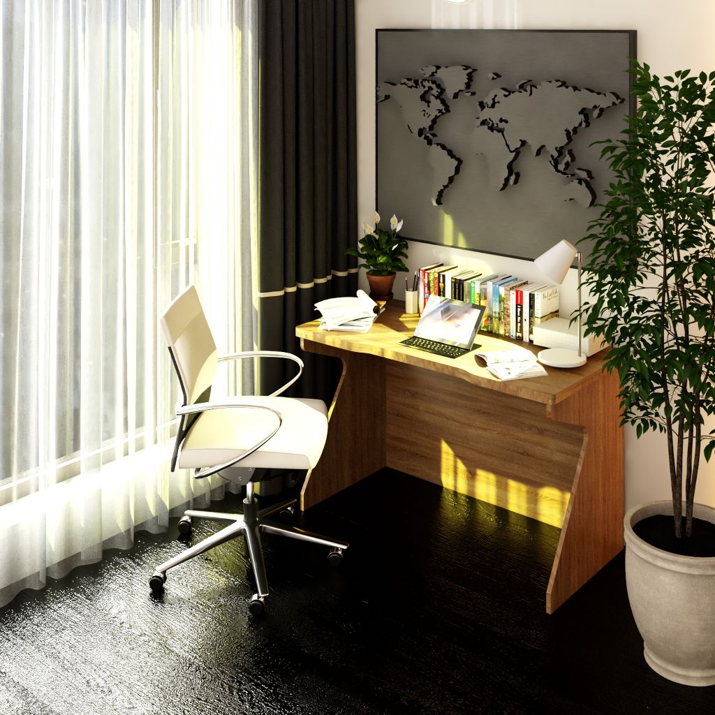 HAPPY FURNITURE , Bàn làm việc 1m2 - HELI , BAN_059 , 120cm x 60cm x 75cm