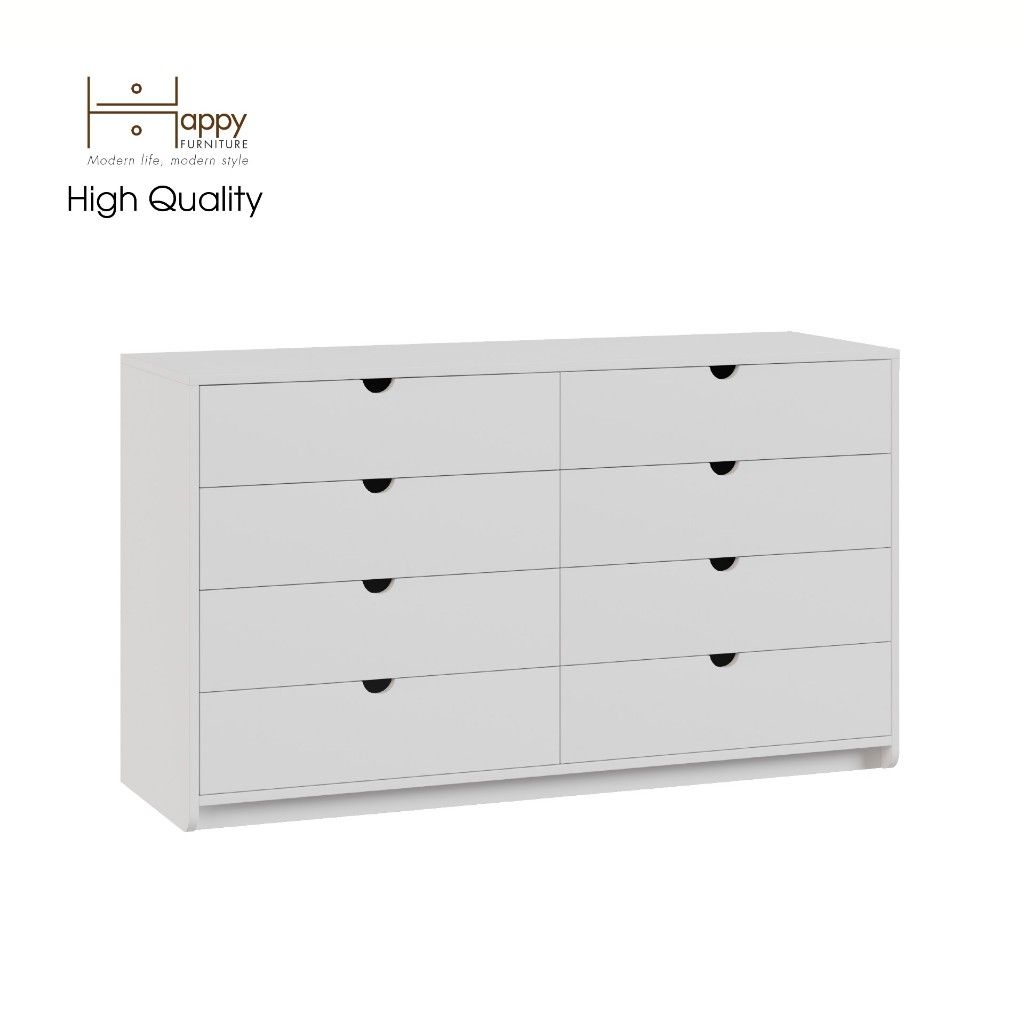 HAPPY FURNITURE , Tủ đựng đồ 8 ngăn kéo - CIRCLE , THK_085, 136cm x 45cm x 78cm