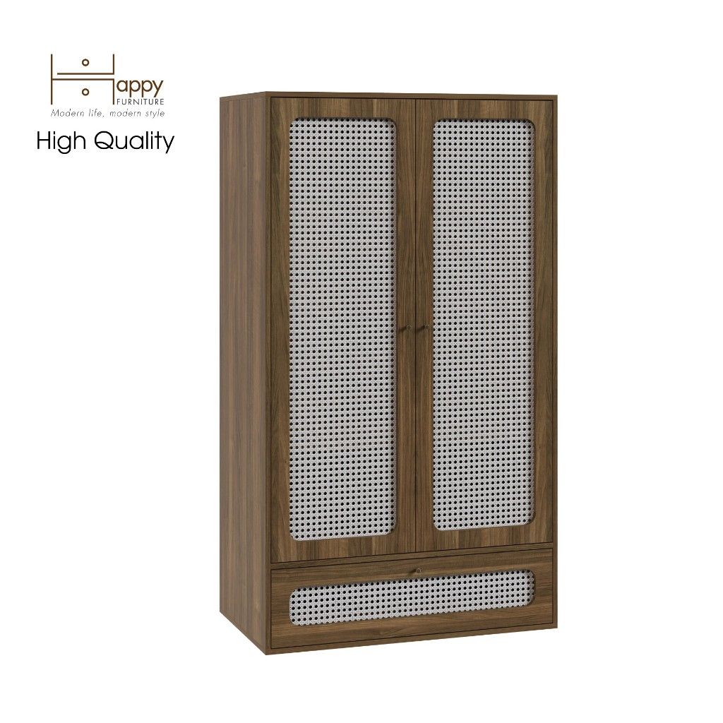 HAPPY FURNITURE , Tủ quần áo cánh mây - MEYDAN , TCM_051 , 100cm x 58cm x 176cm