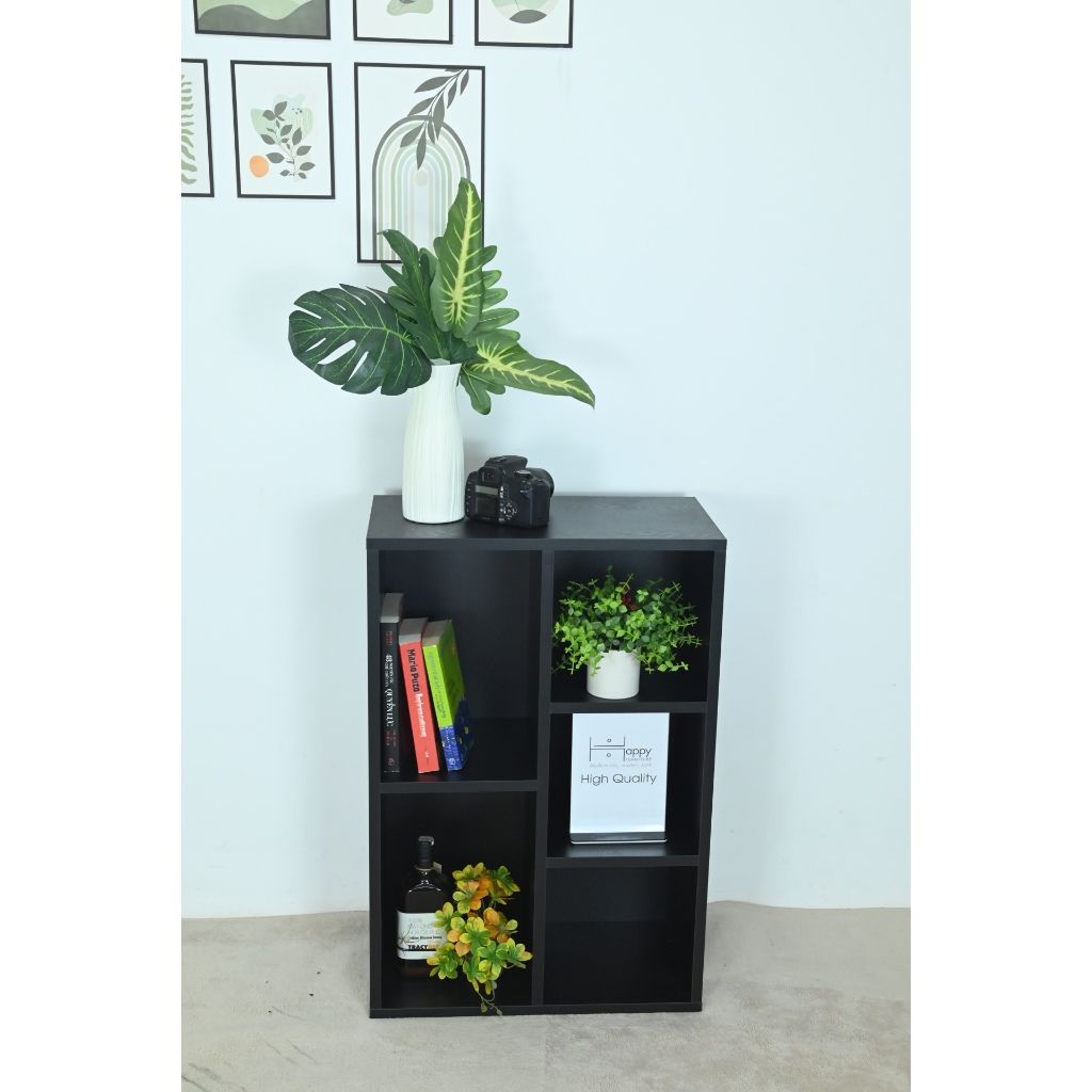 HAPPY FURNITURE , Kệ sách 5 ngăn - CATY , KSA_089, 52cm x 28cm x 77cm DxRxC