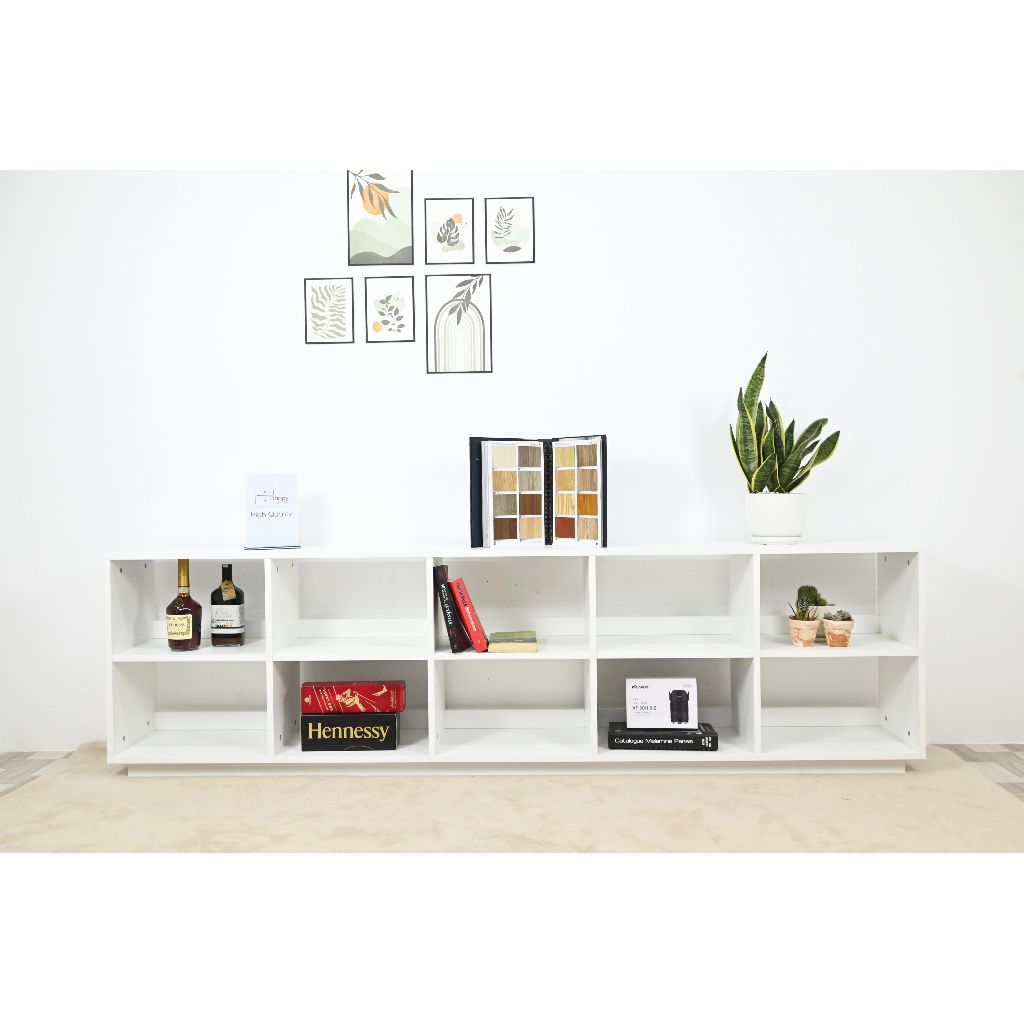 HAPPY FURNITURE , Kệ sách 2x5 - ZANE , KSA_033 , 220cm x 32cm x 62cm