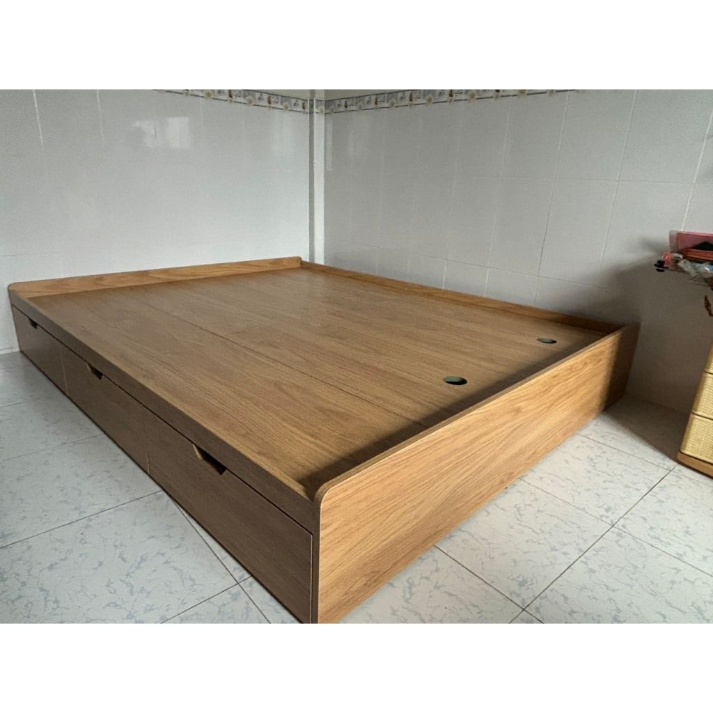 HAPPY FURNITURE , Giường ngủ 3 ngăn kéo - BONY , GNG_017 GNG_018 GNG_019 GNG_020 , 203x30cm , dài x cao