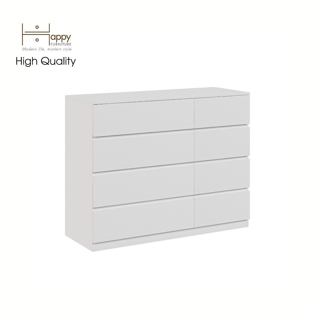HAPPY FURNITURE , Tủ đựng đồ 8 ngăn kéo - OLA , THK_091 , 120cm x 45cm x 94cm