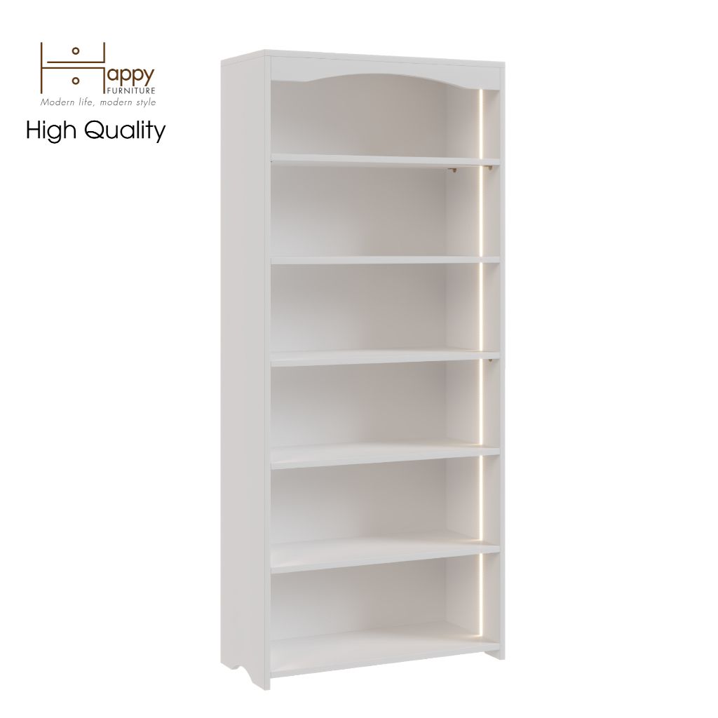 HAPPY FURNITURE , Kệ sách 6 ngăn tích hợp đèn Led - CATY , KSA_029_LED , 70cm x 30cm x 160cm