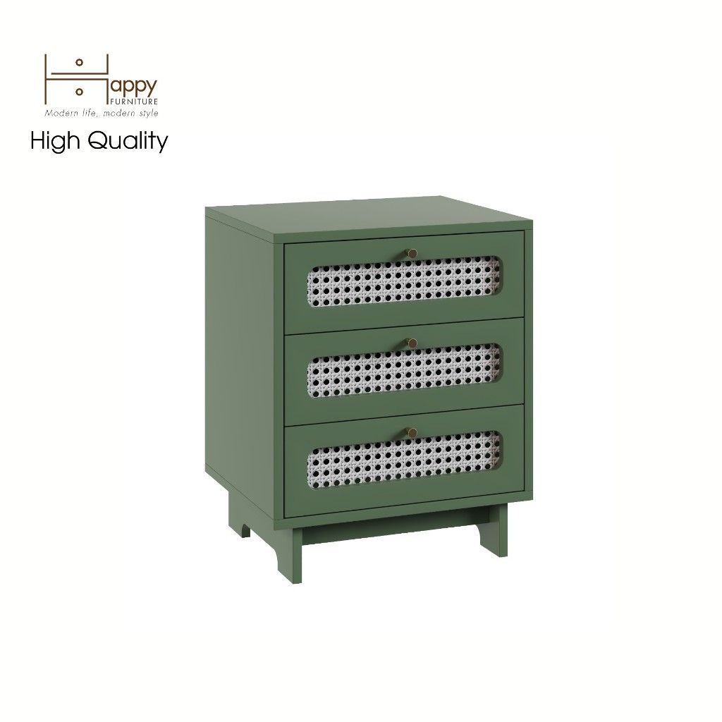 HAPPY FURNITURE , Táp đầu giường 3 ngăn - MEYDAN , THK_077 , 48cm x 40cm x 60cm