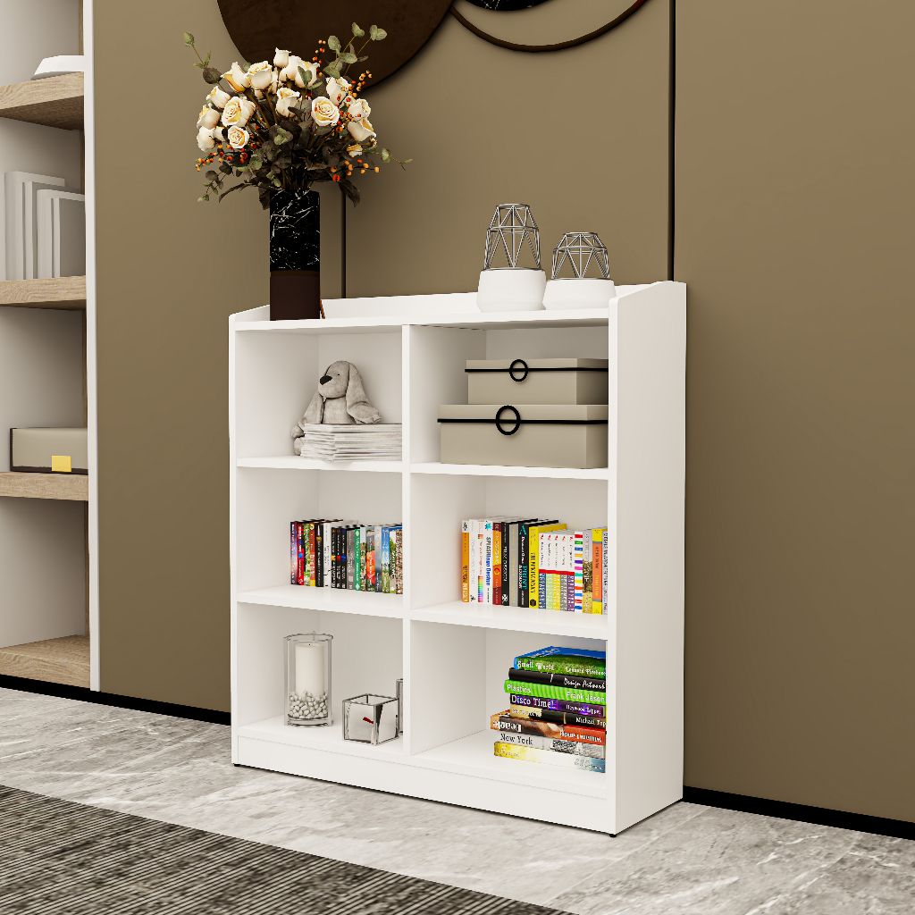 HAPPY FURNITURE , Kệ lưu trữ 6 ngăn - WINNI , KSA_049 , 90cm x 28cm x 98cm