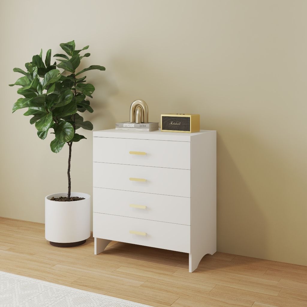 HAPPY FURNITURE , Tủ lưu trữ 4 ngăn kéo - CHEVY, THK_261 , 70cm x 45cm x 82cm DxRxC
