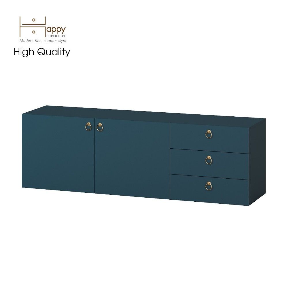 HAPPY FURNITURE , Kệ Tivi 3 ngăn kéo 2 cửa mở - WESLEY , KTV_004 , 160cm x 40cm x 50cm