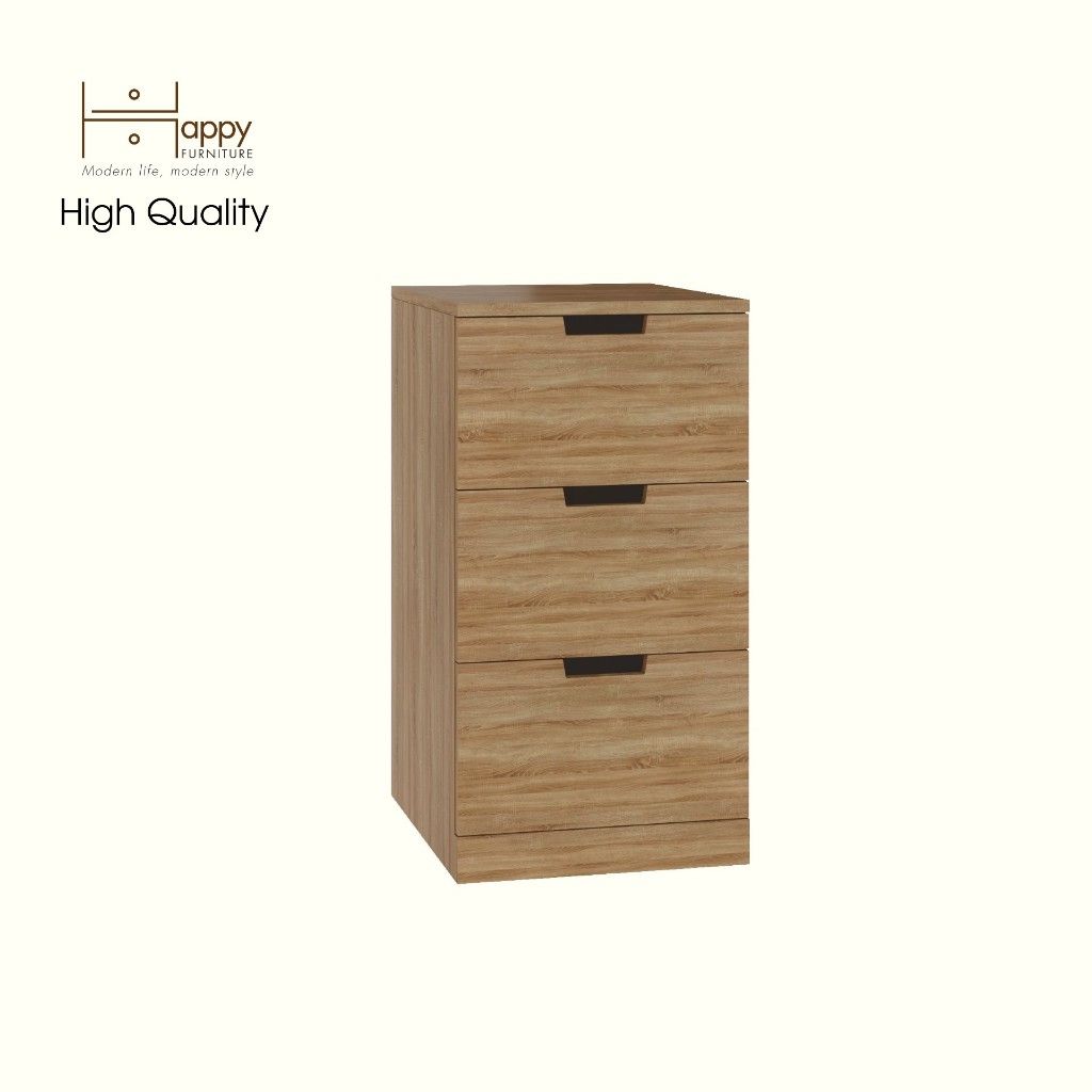 HAPPY FURNITURE , Tủ đựng đồ 3 ngăn kéo - SCANDINA , THK_102 , 40cm x 47cm x 76cm