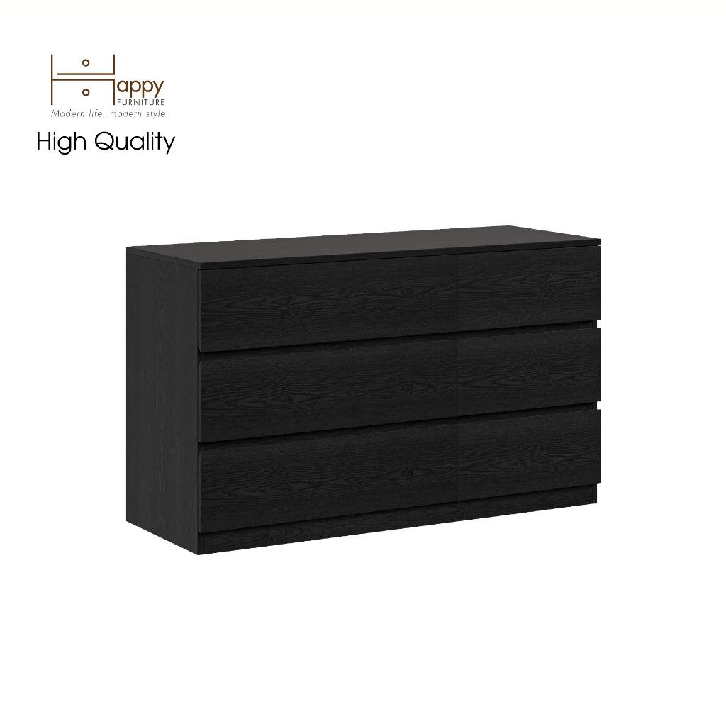HAPPY FURNITURE , Tủ lưu trữ 6 ngăn kéo - LILY , THK_090 , 120cm x 45cm x 72cm