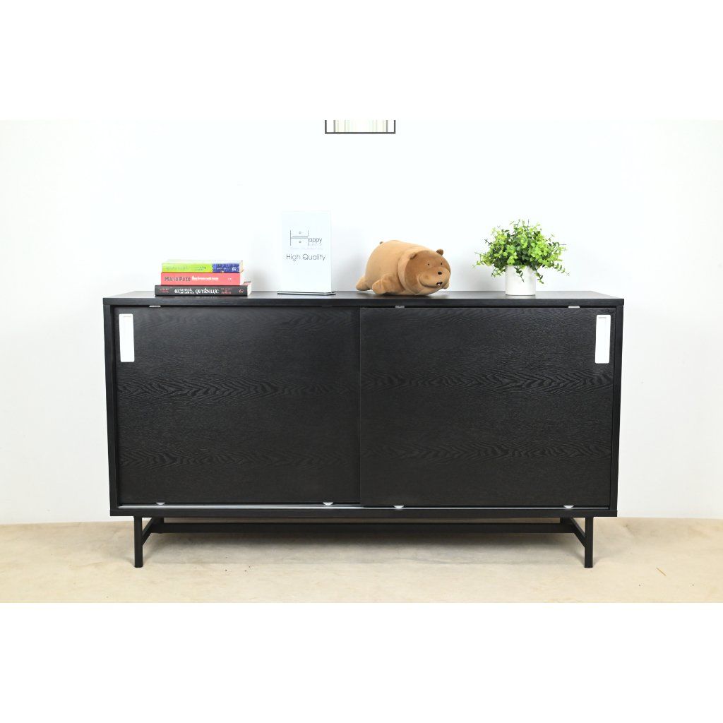 HAPPY FURNITURE , Tủ đựng đồ 2 cánh lùa chân sắt - LUCA , TCL_020 , 128cm x 36cm x 70cm