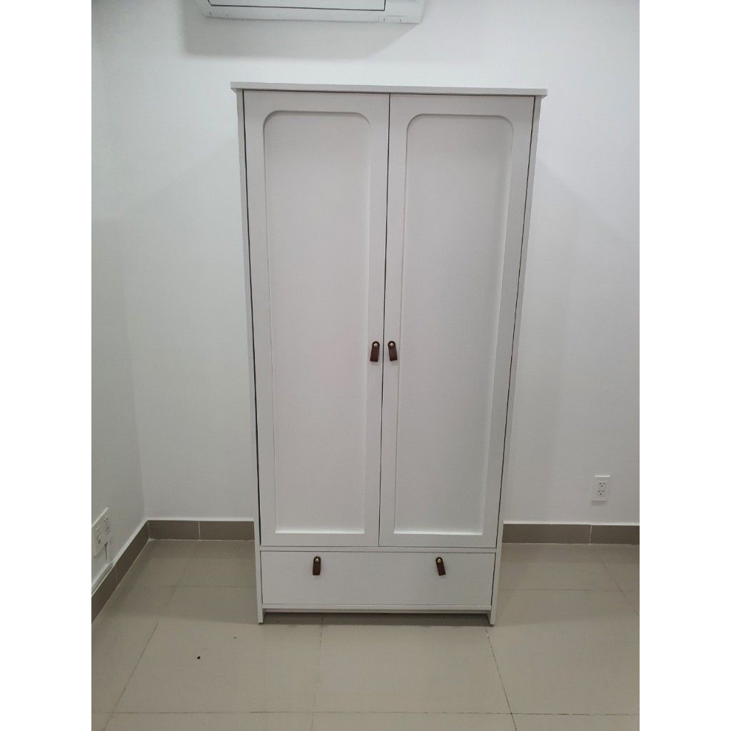 HAPPY FURNITURE , Tủ quần áo 2 cửa mở 1 ngăn kéo - NOMIA , TCM_037 , 90cm x 58cm x 180cm