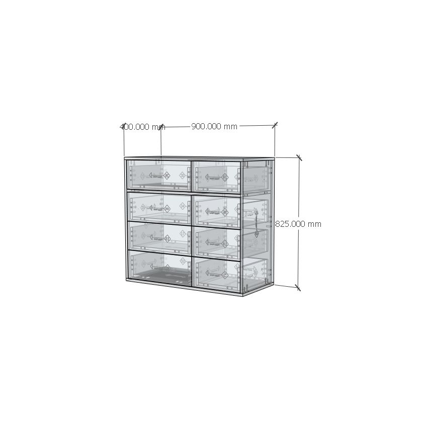 HAPPY FURNITURE , ZACY - Tủ lưu trữ 8 ngăn kéo , THK_212 , 90cm x 40cm x 82cm DxRxC, Sản phẩm phổ thông