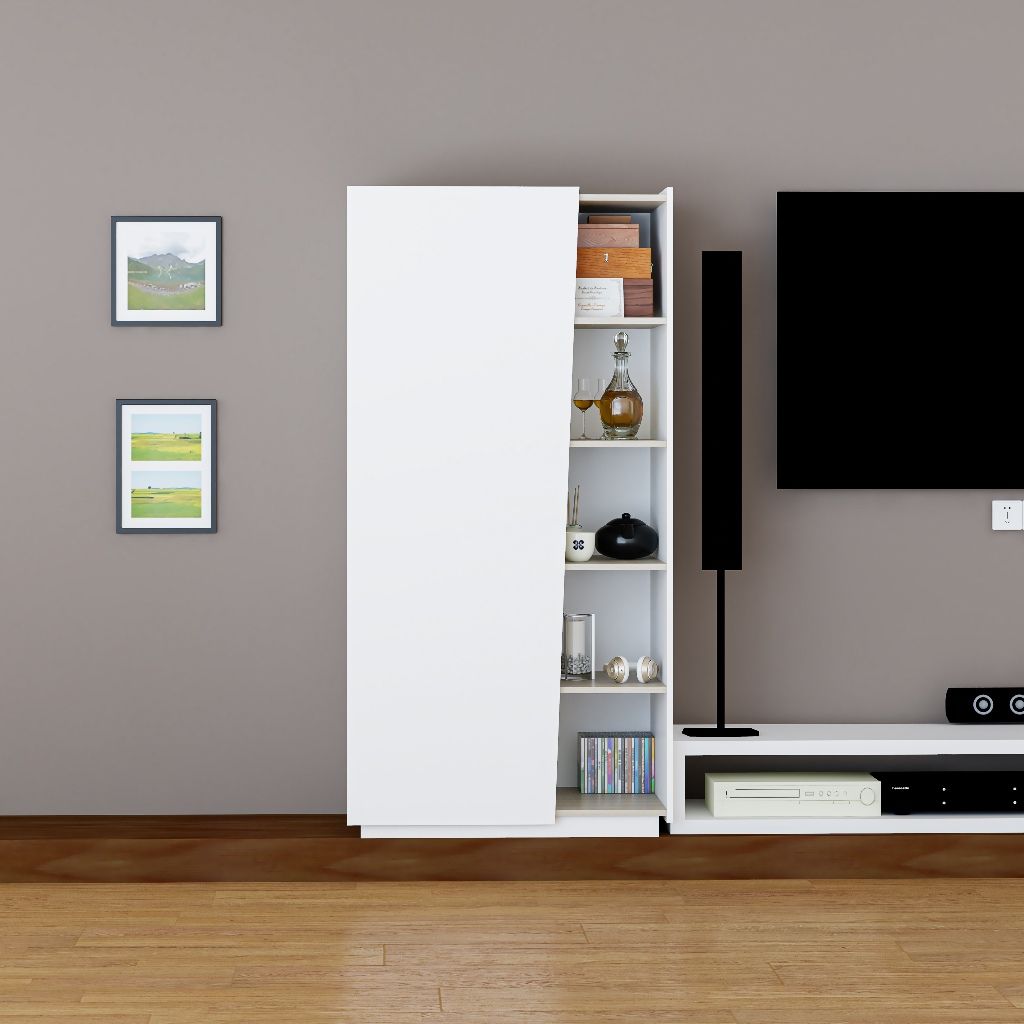 HAPPY FURNITURE , Tủ quần áo 1 cửa mở - VIGGO, TCM_175 , 90cm x 59cm x 180cm