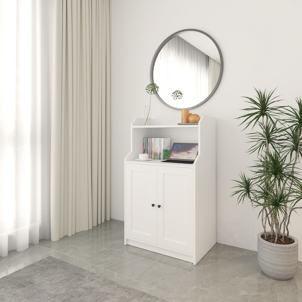 HAPPY FURNITURE , Tủ cửa mở 3 ngăn đựng đồ - CANA , TCM_001 , 70cm x 46cm x 116cm