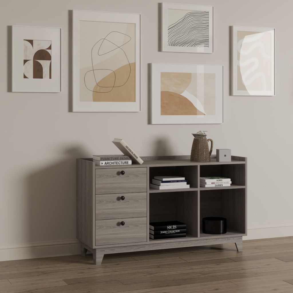 HAPPY FURNITURE , Tủ đựng đồ 7 ngăn - KINA , THK_075 , 124cm x 40cm x 72cm