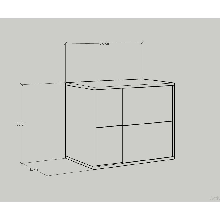 HAPPY FURNITURE , Táp đầu giường - GERY , THK_029 , 68cm x 40cm x 55cm