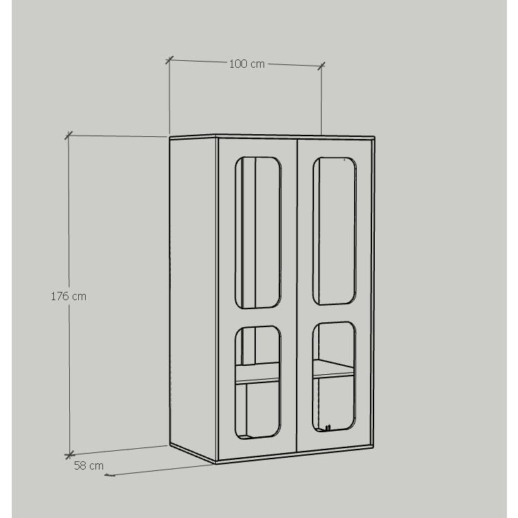 HAPPY FURNITURE , Tủ quần áo cửa mở - MEYDAN , TCM_050 , 100cm x 58cm x 176cm
