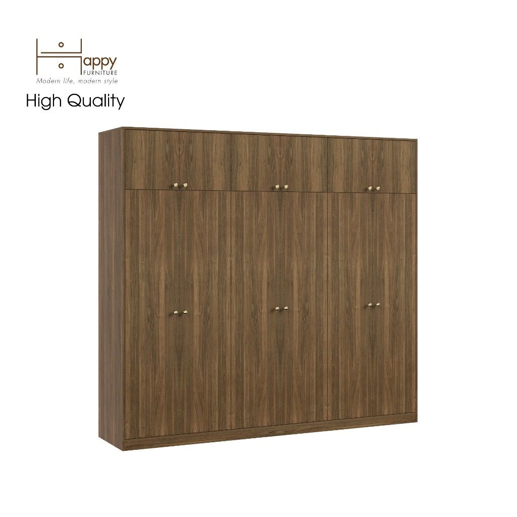 HAPPY FURNITURE , Tủ quần áo 2m4x2m2 - ELEGANT , TCM_044 , 240cm x 54cm x 220cm