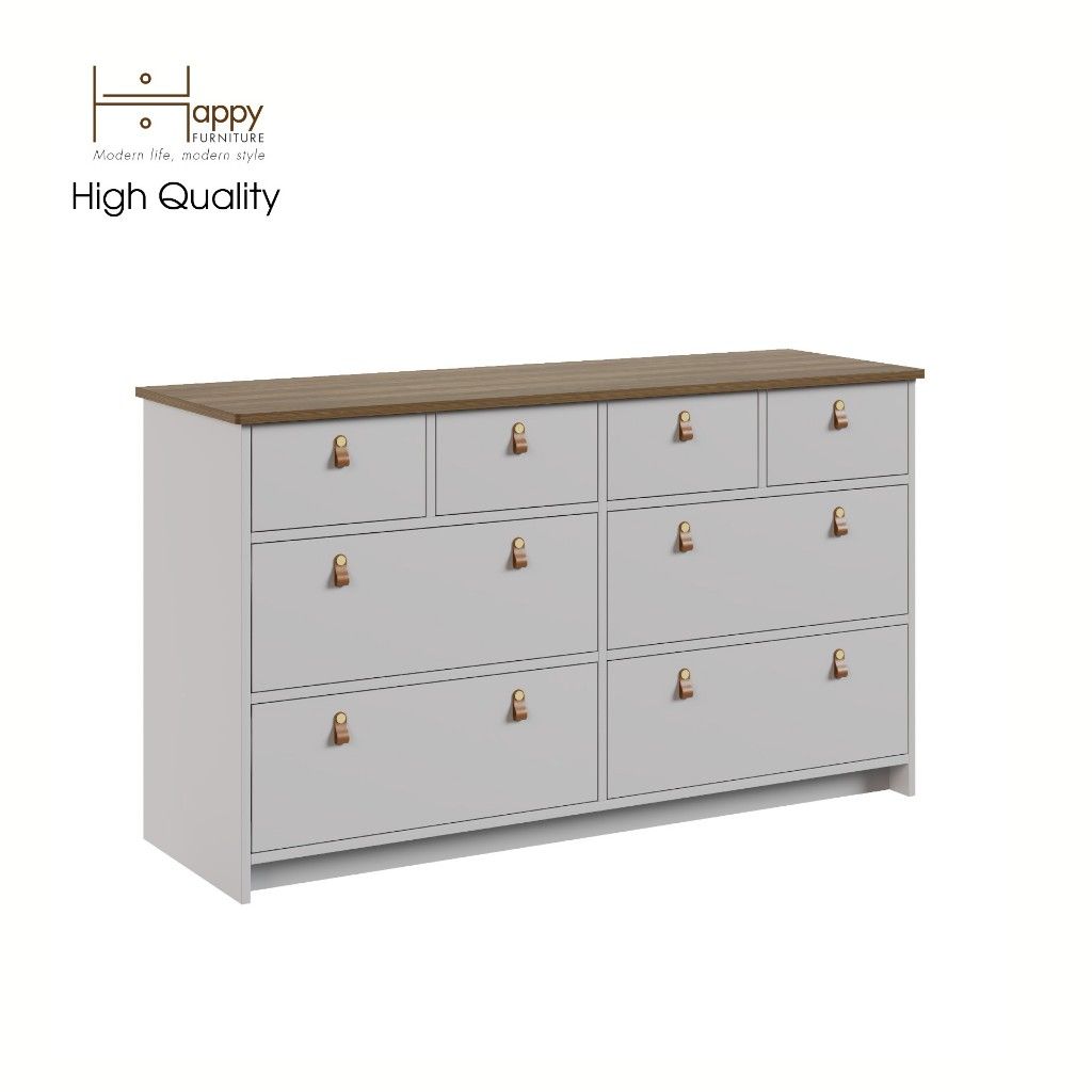 HAPPY FURNITURE , Tủ lưu trữ 8 ngăn kéo - NOMIA , THK_065 , 140cm x 45cm x 80cm